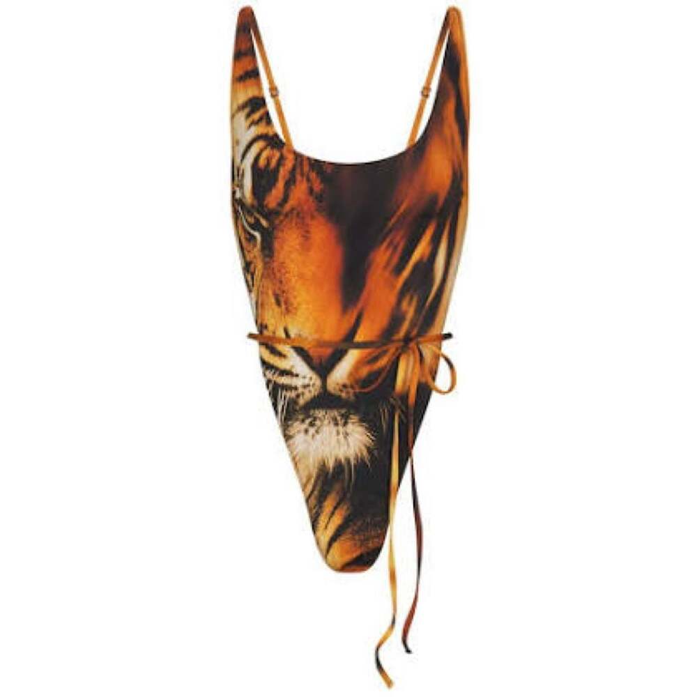 Roberto Cavalli x Skims Tiger Animal Print One Piece Swimsuit Size Medium
